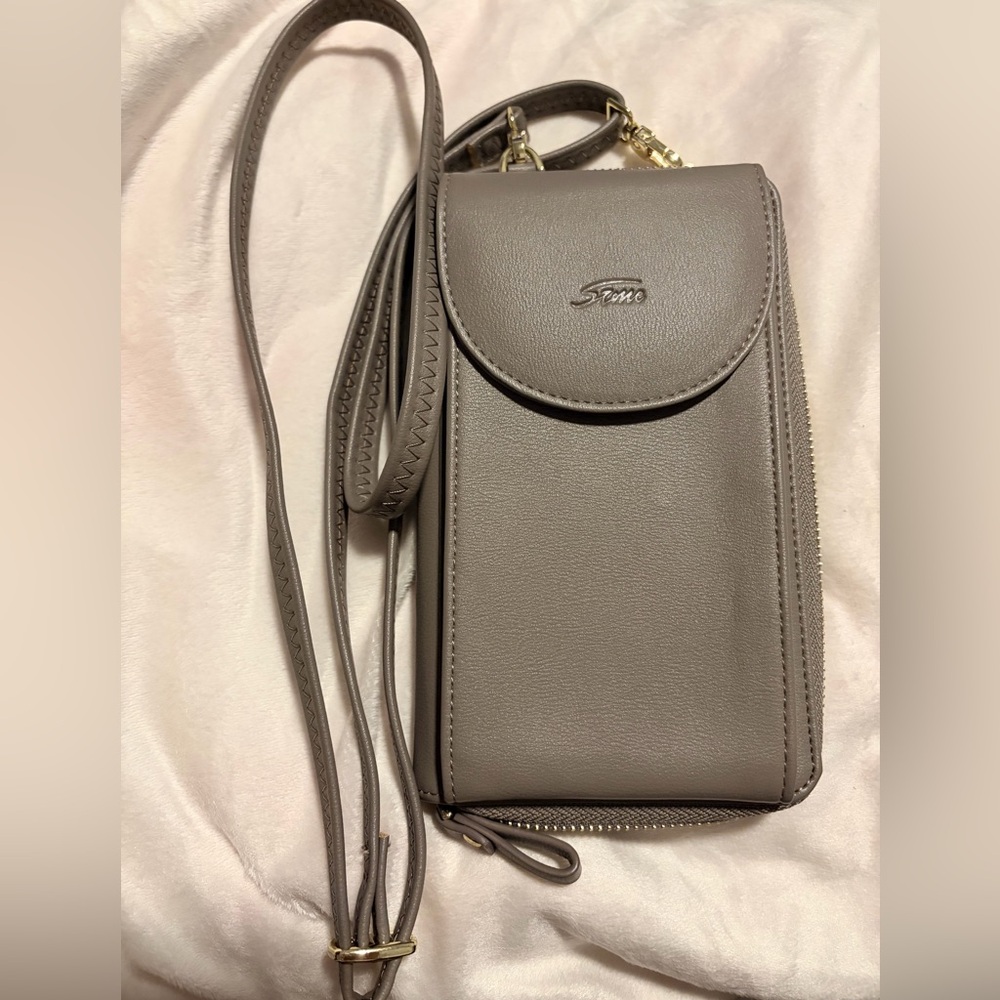 Gray/Taupe Crossbody Bag